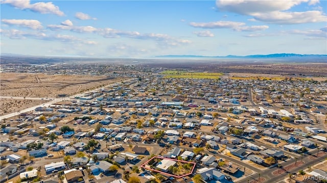 aerial view with a residential view and a mountain view