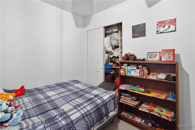 bedroom with carpet