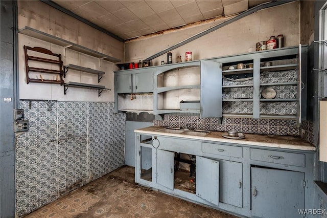 storage featuring a sink