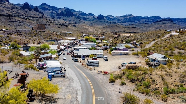 aerial view featuring a mountain view