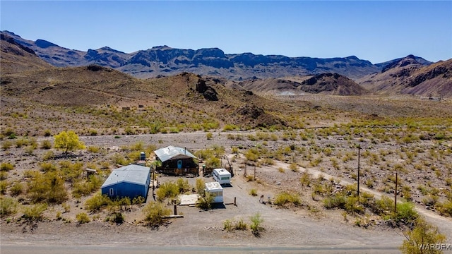 mountain view featuring a desert view and a rural view