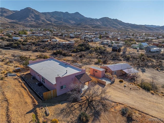 drone / aerial view with a mountain view