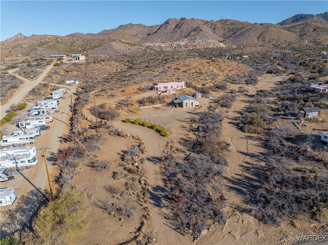 bird's eye view featuring a mountain view