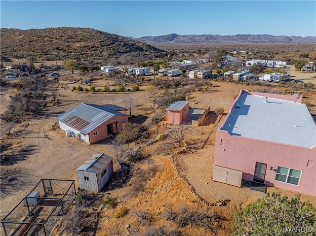 aerial view with a mountain view