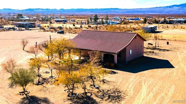 aerial view with a mountain view