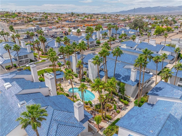1800 Clubhouse Dr Unit D41, Bullhead City, AZ 86442 - aerial perspective of suburban area with a pool and a mountainous background