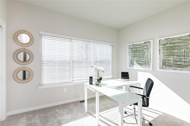 office area with light carpet