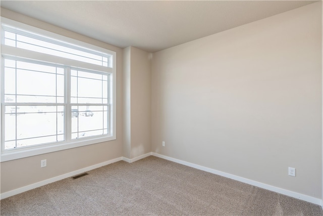 spare room featuring light carpet and a wealth of natural light