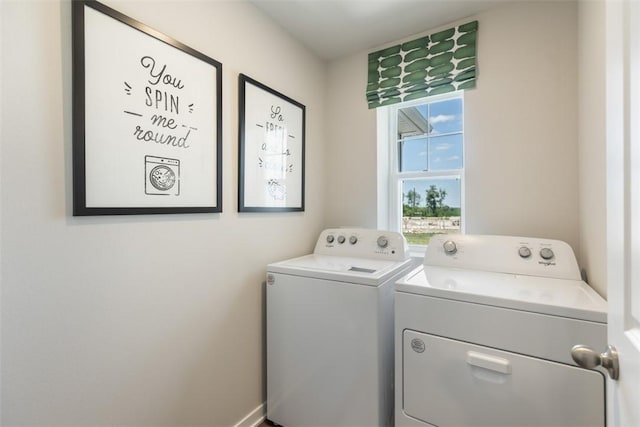 laundry area featuring washer and clothes dryer