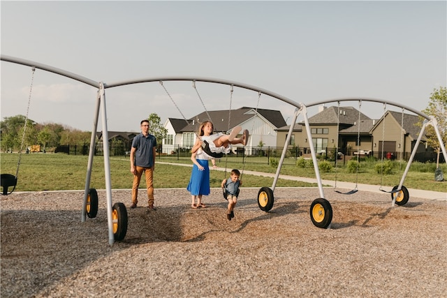 view of play area with a lawn