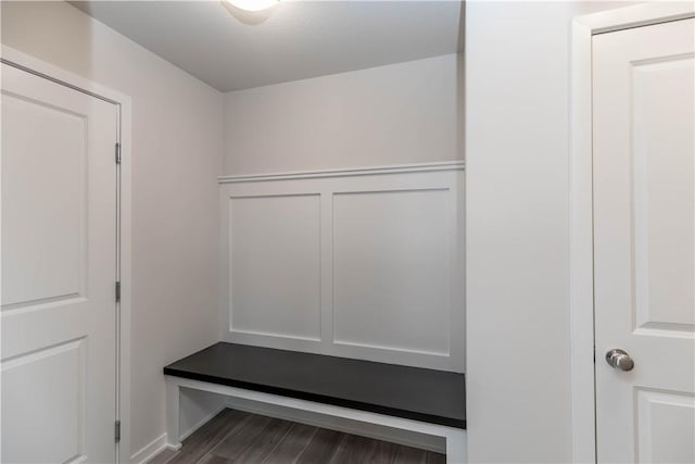 mudroom featuring wood-type flooring