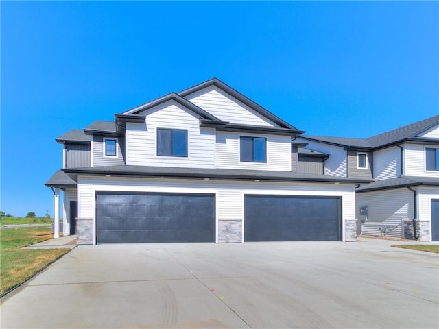 view of front of house with a garage