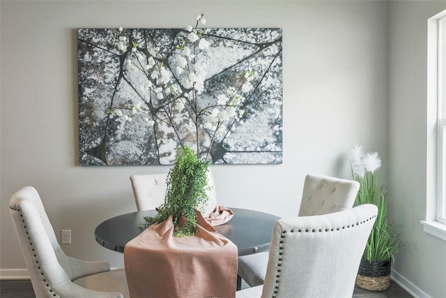 dining space featuring hardwood / wood-style floors