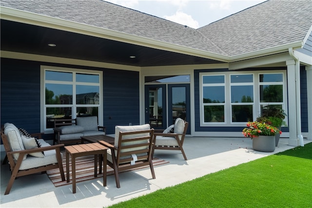 view of patio with an outdoor living space