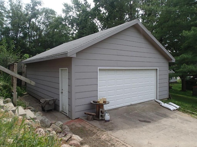 view of garage