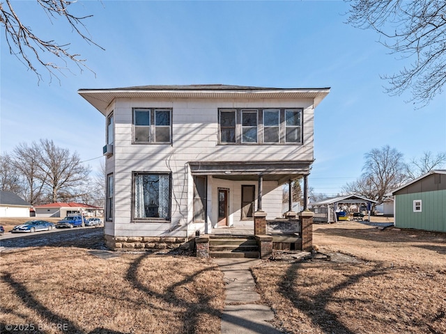 view of front of property with a porch