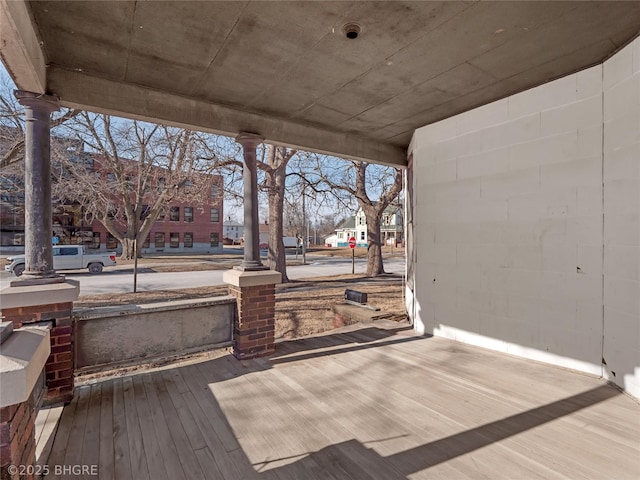 wooden deck with a porch