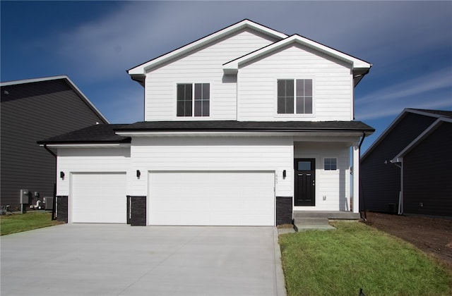 view of property with a garage