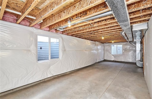 basement featuring a wealth of natural light