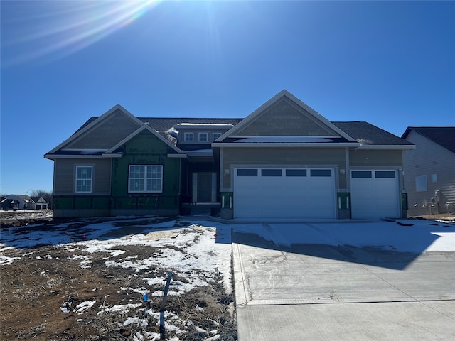 view of front of house with a garage