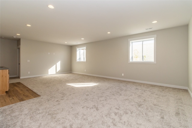 carpeted empty room featuring a wealth of natural light