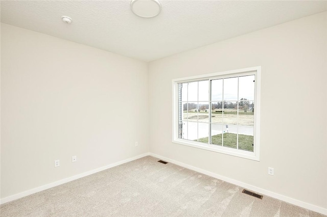 empty room featuring carpet and a textured ceiling