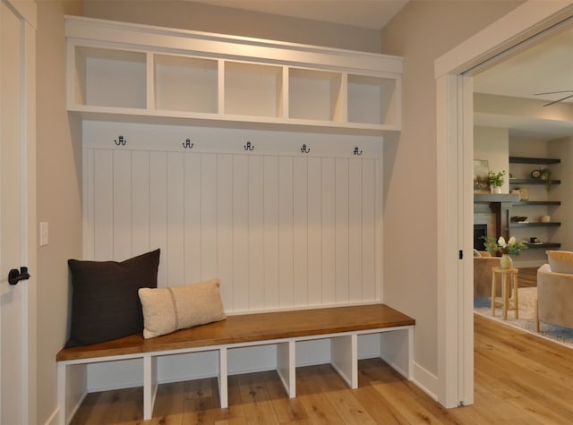 mudroom featuring light wood-type flooring