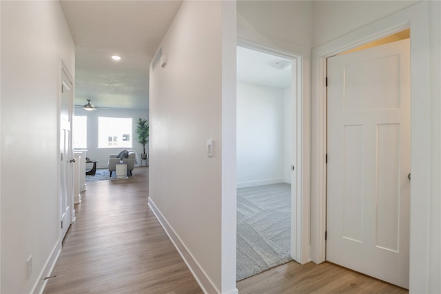 hallway featuring light hardwood / wood-style floors