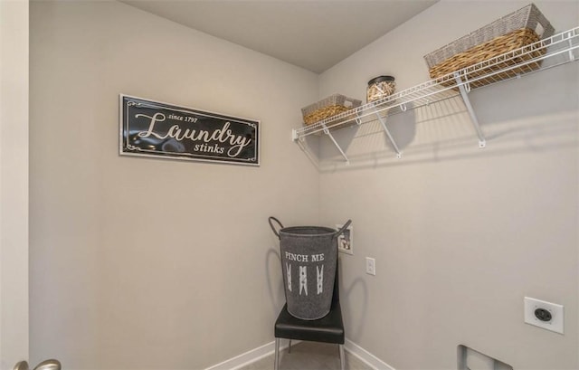 laundry area with electric dryer hookup