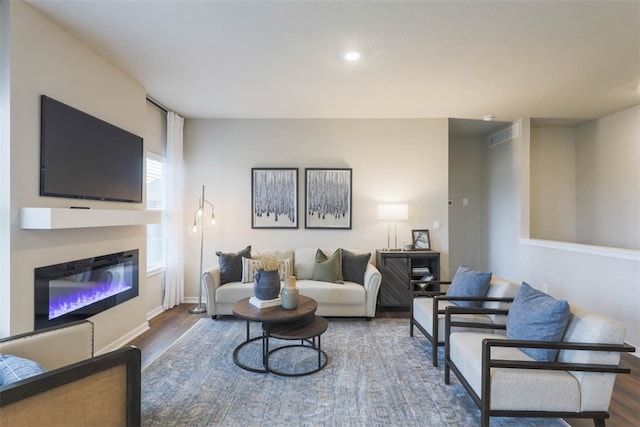 living room featuring hardwood / wood-style floors