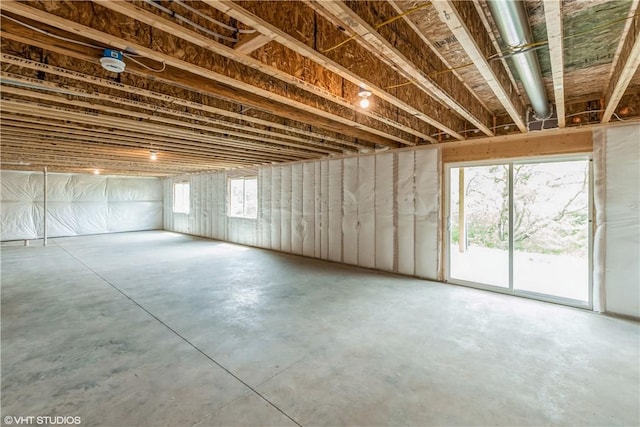 basement with plenty of natural light