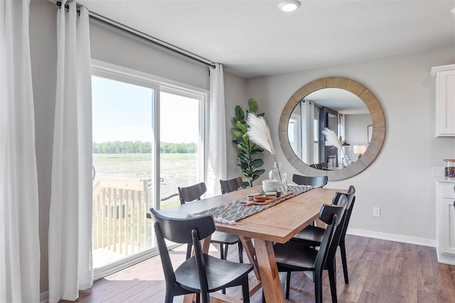 dining area featuring hardwood / wood-style flooring