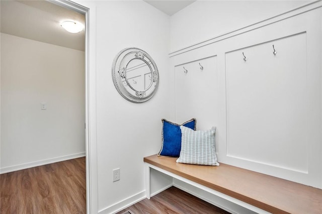 mudroom featuring hardwood / wood-style floors