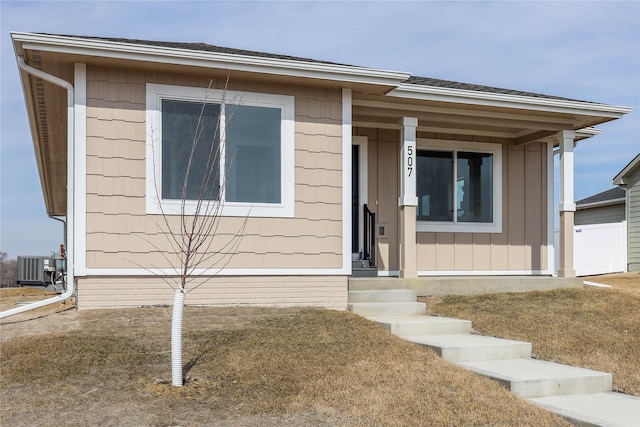 view of front of property with central AC