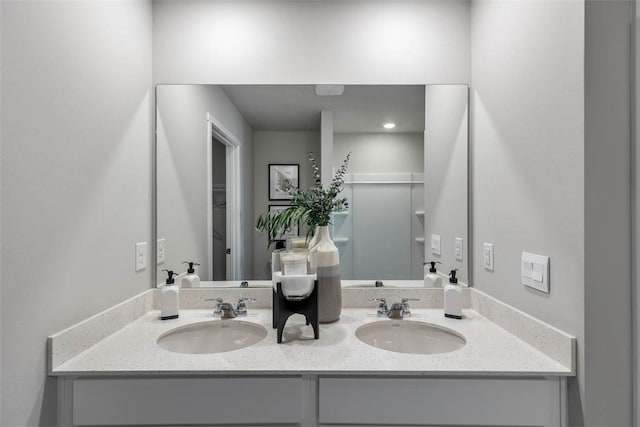 bathroom featuring double sink vanity