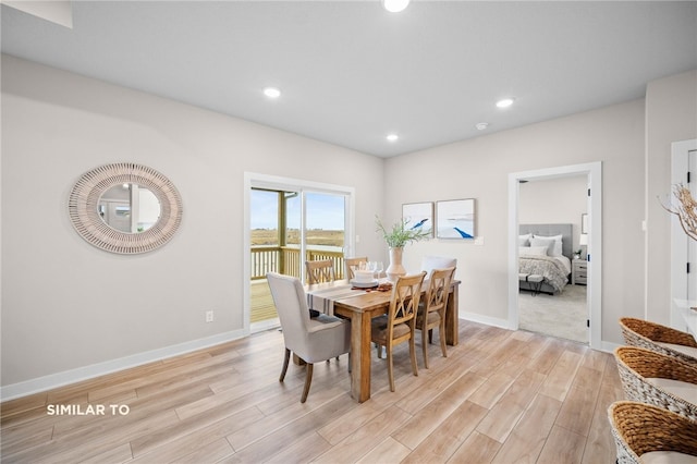 dining room featuring light wood-type flooring