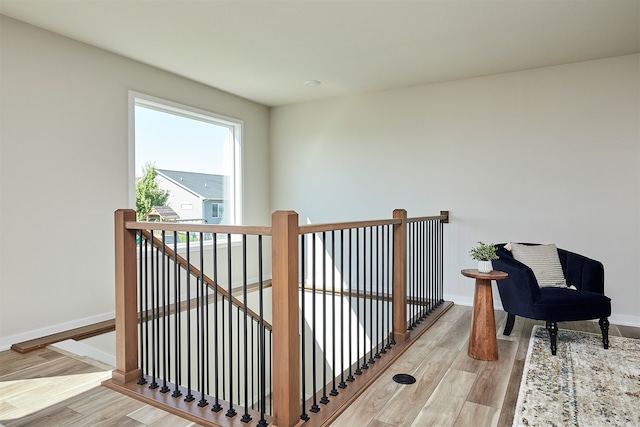 hallway with light wood-type flooring