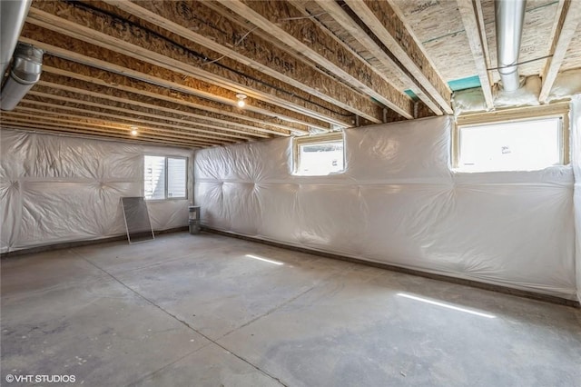 basement with a wealth of natural light