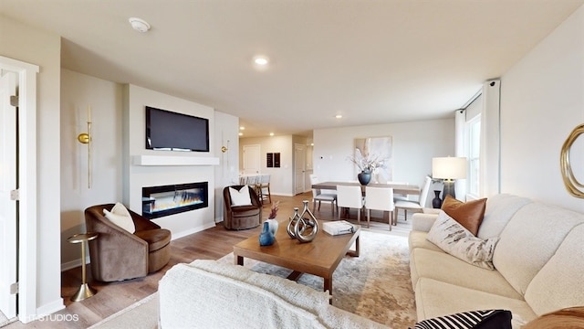 living room featuring light hardwood / wood-style floors