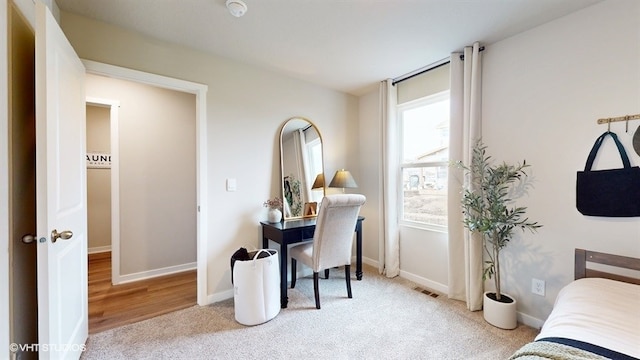 4416 NE 13th St, Ankeny, IA 50021 - home office with baseboards, visible vents, and light colored carpet