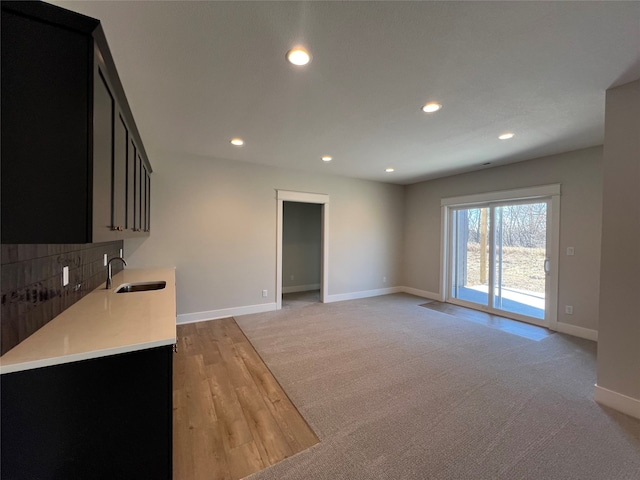 kitchen featuring light hardwood / wood-style floors and sink