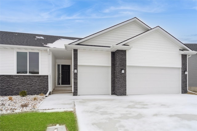 view of front of house with a garage