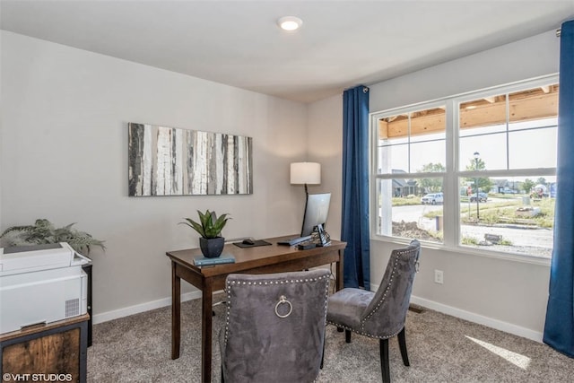 office featuring light colored carpet