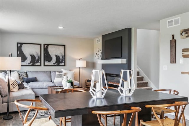 living room with hardwood / wood-style flooring