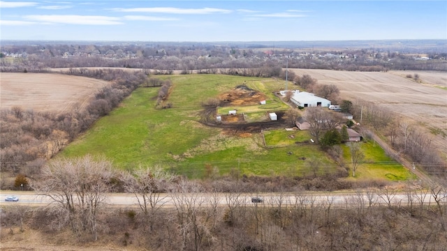 aerial view featuring a rural view