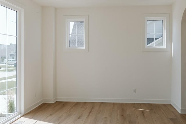 unfurnished room featuring light hardwood / wood-style flooring