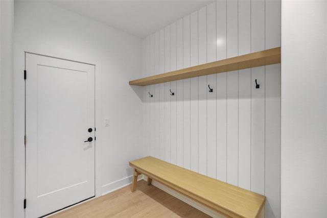 mudroom with light wood-type flooring