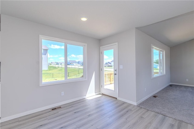 interior space with light wood-type flooring