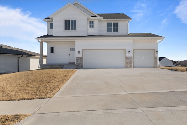 view of front facade with a garage