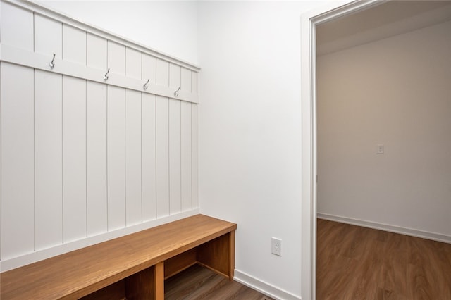 mudroom featuring dark hardwood / wood-style flooring